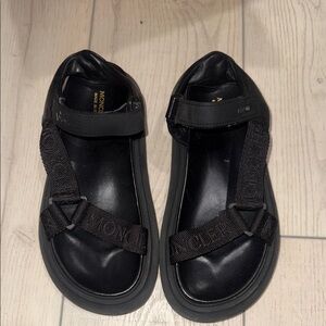 Moncler Kids Black Strap Sandals